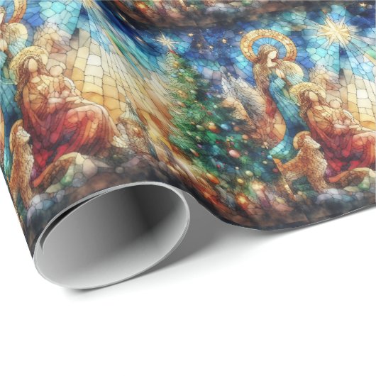 Weihnachts-Watercolor-beschichtetes Glas-Wrapping  Geschenkpapier (Rolleneckpunkt)