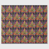 Weihnachts-Watercolor-beschichtetes Glas-Wrapping Geschenkpapier (Flach)