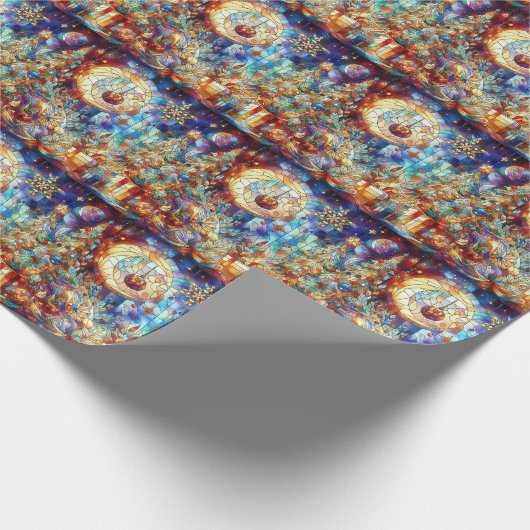 Weihnachts-Watercolor-beschichtetes Glas-Wrapping Geschenkpapier (Ecke)