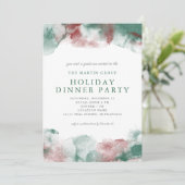 Weihnachts-Watercolor Business Holiday Dinner Part Einladung (Stehend Vorderseite)