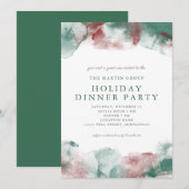 Weihnachts-Watercolor Business Holiday Dinner Part Einladung (Vorne/Hinten)