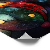 Weihnachts-Watercolor-gestanztes Glass-Poster Poster (Ecke)