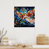 Weihnachts-Watercolor-gestanztes Glass-Poster Poster (Küche)