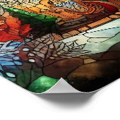 Weihnachts-Watercolor-gestanztes Glass-Poster Poster (Ecke)