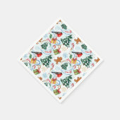 Weihnachts-Watercolor-Muster Serviette (Ecke)