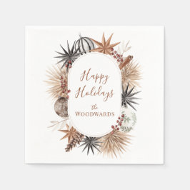 Weihnachts-Watercolor-Personalisiert-Feiertag Serviette