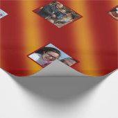 Weihnachts-Wavy-Muster Gold & Rot 8 Fotos Geschenkpapier (Ecke)