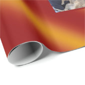 Weihnachts-Wavy-Muster Gold & Rot 8 Fotos Geschenkpapier (Rolleneckpunkt)