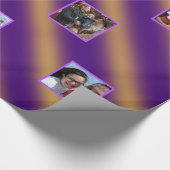 Weihnachts-Wavy-Muster Gold und Lila 8 Fotos Geschenkpapier (Ecke)