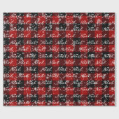 Weihnachts-WEIHNACHTEN auf Kariert in Schneeflocke Geschenkpapier (Flach)