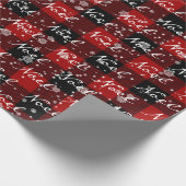 Weihnachts-WEIHNACHTEN auf Kariert in Schneeflocke Geschenkpapier (Ecke)