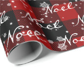 Weihnachts-WEIHNACHTEN auf Kariert in Schneeflocke Geschenkpapier (Rolleneckpunkt)