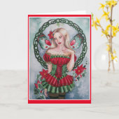 Weihnachts-Weihnachten-Märchenkarte Karte (Gelbe Blume)