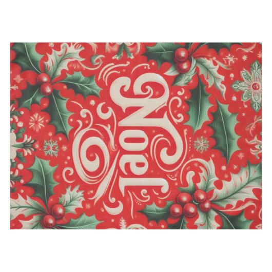 Weihnachts-Weihnachten Rot & Grün Tischdecke (Vorderseite (Horizontal))