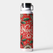 Weihnachts-Weihnachten Rot & Grün Trinkflasche (Rückseite)