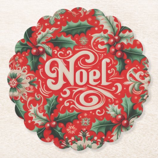 Weihnachts-Weihnachten Rot & Grün Untersetzer (Vorderseite)