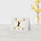 Weihnachts-Weihnachten Scottie Dog mit Kerze Karte (Gelbe Blume)