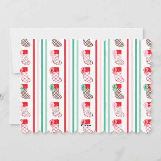 Weihnachts-Weihnachten-Strumpf Feiertagskarte (Rückseite)