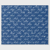 Weihnachts-WEIHNACHTEN-Text in Schneeflocken Geschenkpapier (Flach)