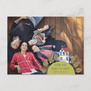 Weihnachts Weihnachts-Haus Illustration Foto Postk Feiertagspostkarte