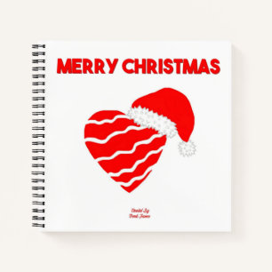 Weihnachts-Weihnachts-Herz-Spiral-Notebook Notizblock