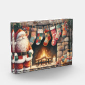 Weihnachts-Weihnachts-Strümpfe am Feuerplatz Fotoblock (Links)