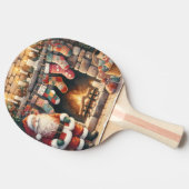 Weihnachts-Weihnachts-Strümpfe am Feuerplatz Tischtennis Schläger (Seitenansicht)
