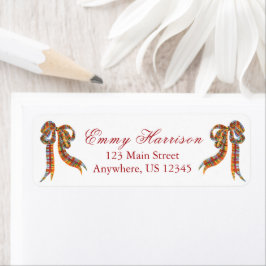 Weihnachts-Weihnachtsanfrage Kariert Bows Adresse