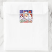 Weihnachts-Weihnachtsanschrift im Window Vintage Quadratischer Aufkleber (Tasche)