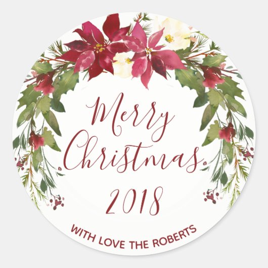 Weihnachts-Weihnachtsaufkleber Runder Aufkleber (Vorderseite)