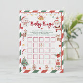 Weihnachts-Weihnachtsbaby Bingo Baby Showcard Einladung (Stehend Vorderseite)