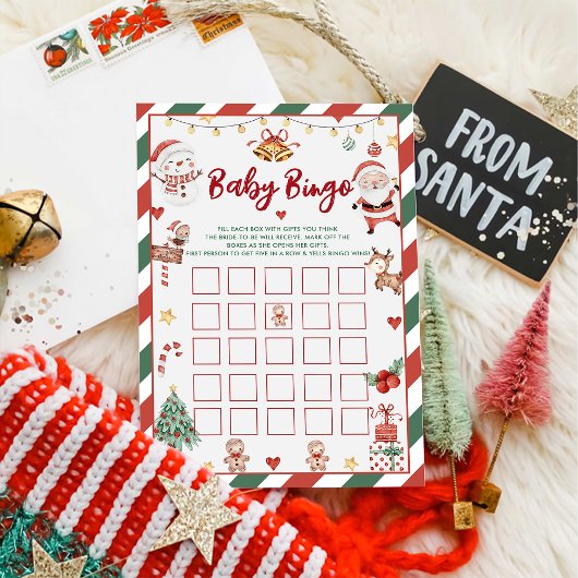 Weihnachts-Weihnachtsbaby Bingo Baby Showcard Einladung