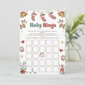Weihnachts-Weihnachtsbaby-Bingo-Kinderduschenspiel Einladung (Stehend Vorderseite)