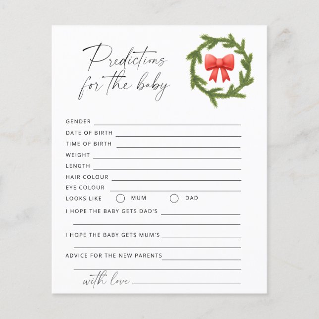 Weihnachts-Weihnachtsbaby-Vorhersagen und Ratschlä (Vorderseite)