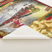Weihnachts-Weihnachtsbahn-Blanket Sherpadecke (3/4)