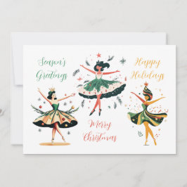 Weihnachts-Weihnachtsballerinas Flat Holiday Card Feiertagskarte