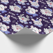 Weihnachts-Weihnachtsbär-Rentierpapier Geschenkpapier (Ecke)