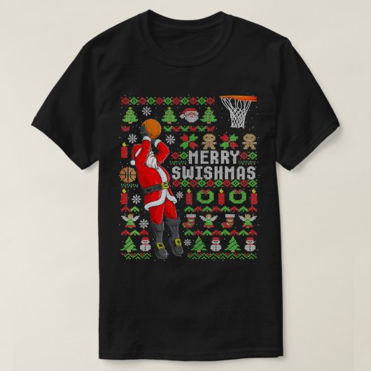 Weihnachts-Weihnachtsbasketball-Spieler Slam Dunk  T-Shirt (Design vorne)