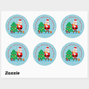 Weihnachts-Weihnachtsbaum 20xx Hinzufügen Text Runder Aufkleber