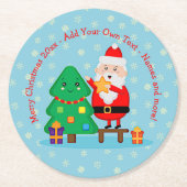 Weihnachts-Weihnachtsbaum 20xx Hinzufügen Text Runder Pappuntersetzer (Vorderseite)
