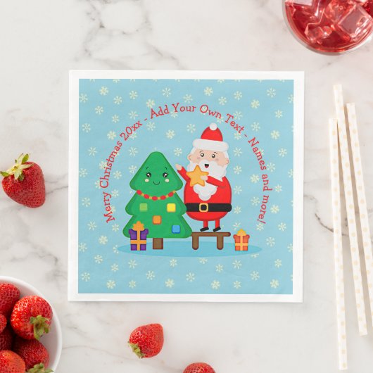 Weihnachts-Weihnachtsbaum 20xx Hinzufügen Text Serviette (Beispiel)