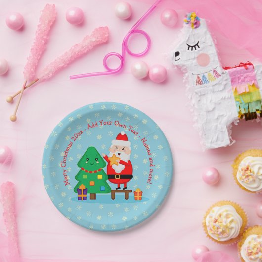 Weihnachts-Weihnachtsbaum 20xx Text 7" hinzufügen Pappteller (Party)