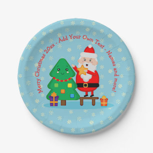 Weihnachts-Weihnachtsbaum 20xx Text 7" hinzufügen Pappteller