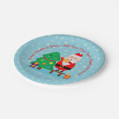 Weihnachts-Weihnachtsbaum 20xx Text 7" hinzufügen Pappteller (Schrägansicht)