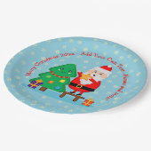 Weihnachts-Weihnachtsbaum 20xx Text 9" hinzufügen Pappteller (Schrägansicht)