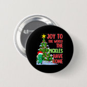 Weihnachts-Weihnachtsbaum Lichter Spaß Pickle Gesc Button (Vorne & Hinten)