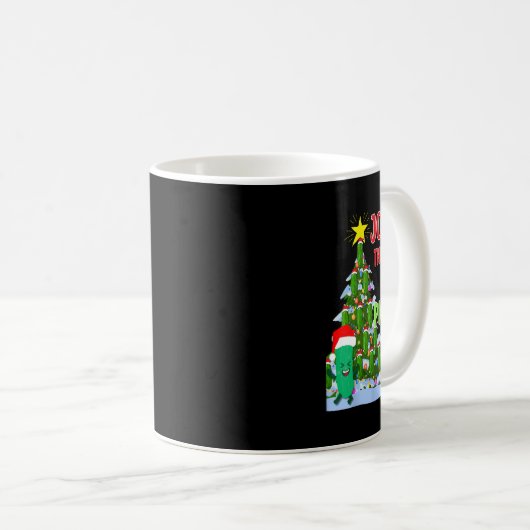 Weihnachts-Weihnachtsbaum Lichter Spaß Pickle Gesc Kaffeetasse (VorderseiteRechts)