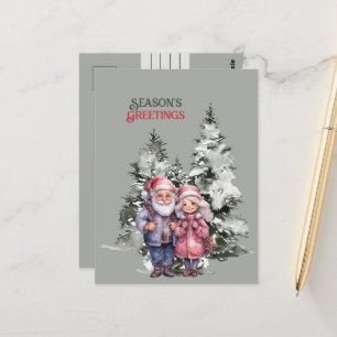 Weihnachts-Weihnachtsbaum-Paar der Saison Postkarte