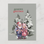 Weihnachts-Weihnachtsbaum-Paar der Saison Postkarte (Vorderseite)