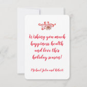 Weihnachts-Weihnachtsbaum-Rote Rose Gold der Jahre Dankeskarte (Rückseite)